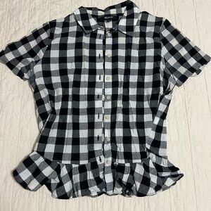 Madewell plaid peplum top